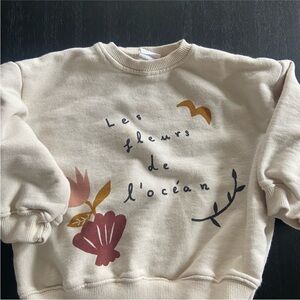 Zara Cream Sweater with Floral Print